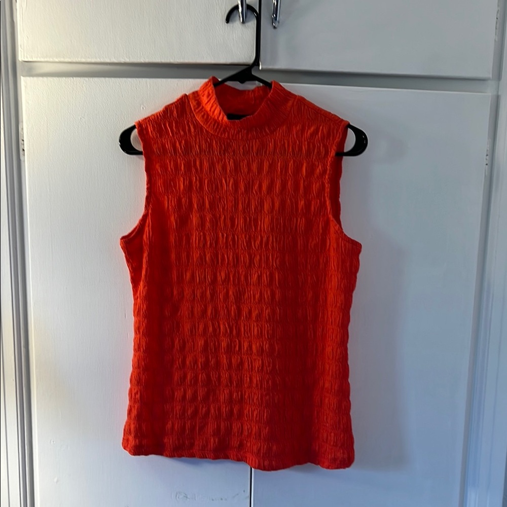 Fred David Orange Sleeveless Tank Top